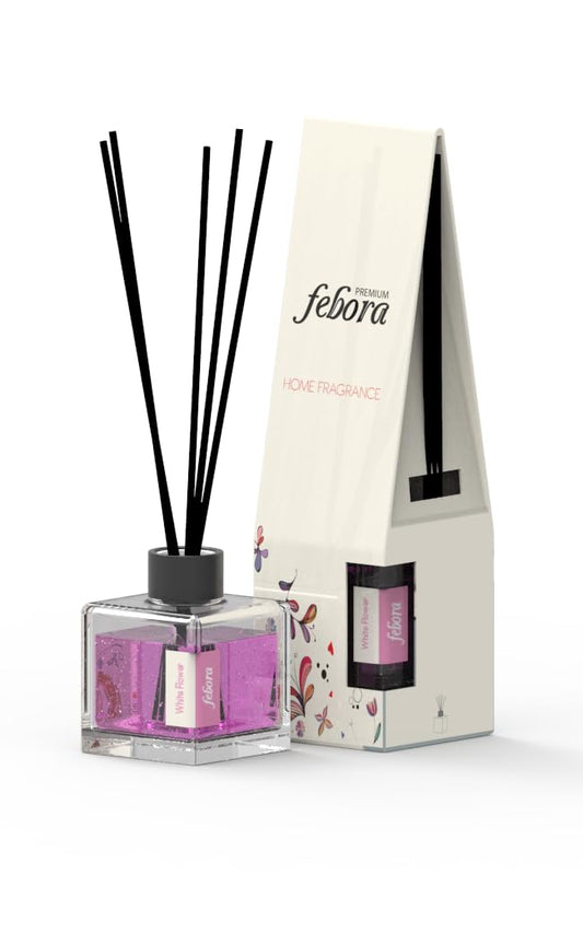 Febora Premium Home Fragrance Reed Diffuser, White Flower