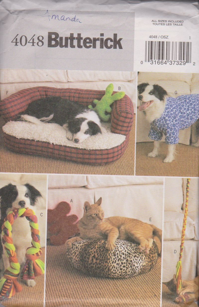 BUTTERICK Pattern 4048 Pet Accessories