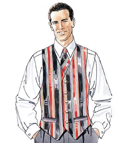McCall's Patterns M2447 Men's Lined Vest, Shirt, Tie in Two Lengths and Bow Tie