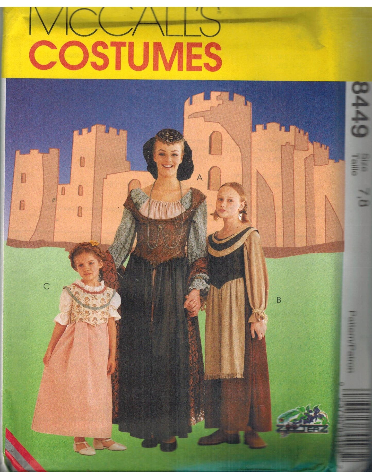 8449 Uncut McCalls Sewing Pattern Misses Medieval Costume Dress Cosplay Adult Large 16-18