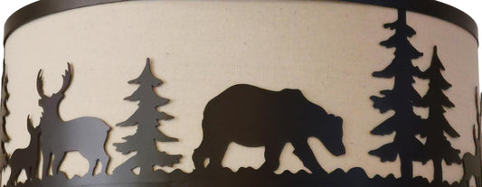 Litex Industries: 1-Light Mini Ceiling Pendant in Bronze Finish with Moose Off White Fabric Shade