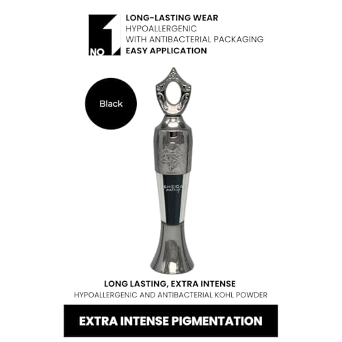 Sheida Natural Kohl Powder – Long-Lasting Traditional Eyeliner - Mineral-Rich Formula for Intense Color and Eye Care - Black 2 gr