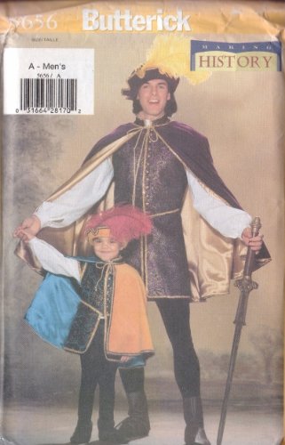 OOP Butterick Sewing Pattern 5656. Men's Szy XS,S,M,L,XL Renaissance Costume