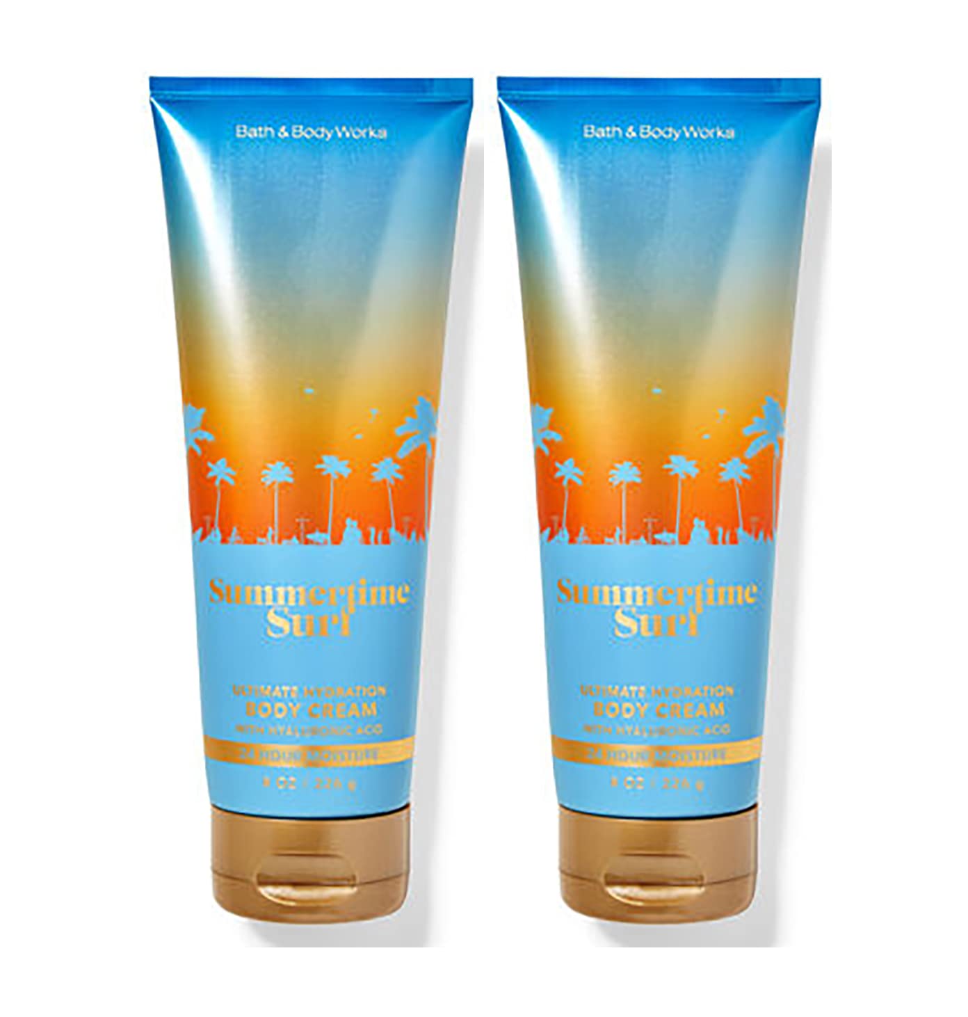 Bath and Body Works Summertime Surf 2 Pack Ultra Shea Body Cream 8 Oz. Gift Set (Summertime Surf)
