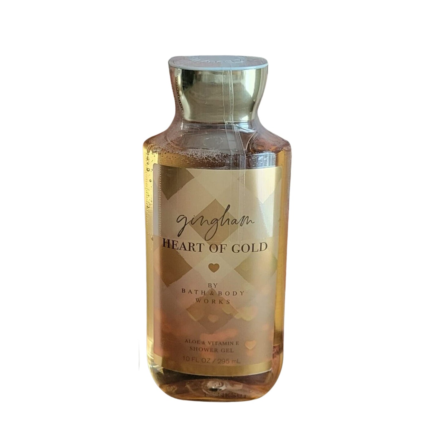 Bath and Body Works Gift Set of 10 oz Shower Gel and 8 oz Lotion (Gingham Heart of Gold)