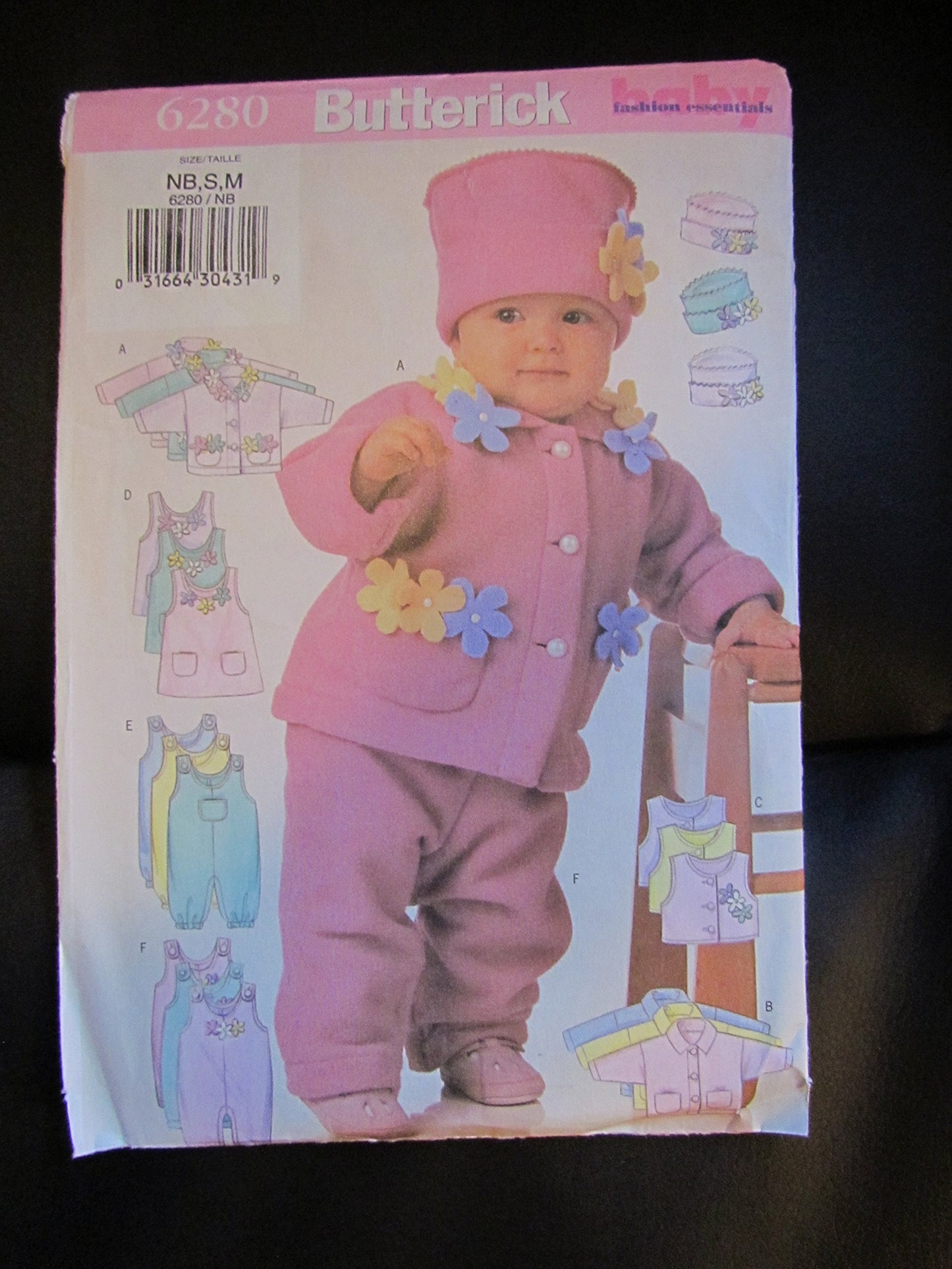 Butterick 6280 - Infant Jacket, Jumpsuit, Jumper Patterns (Size NB, S, M)