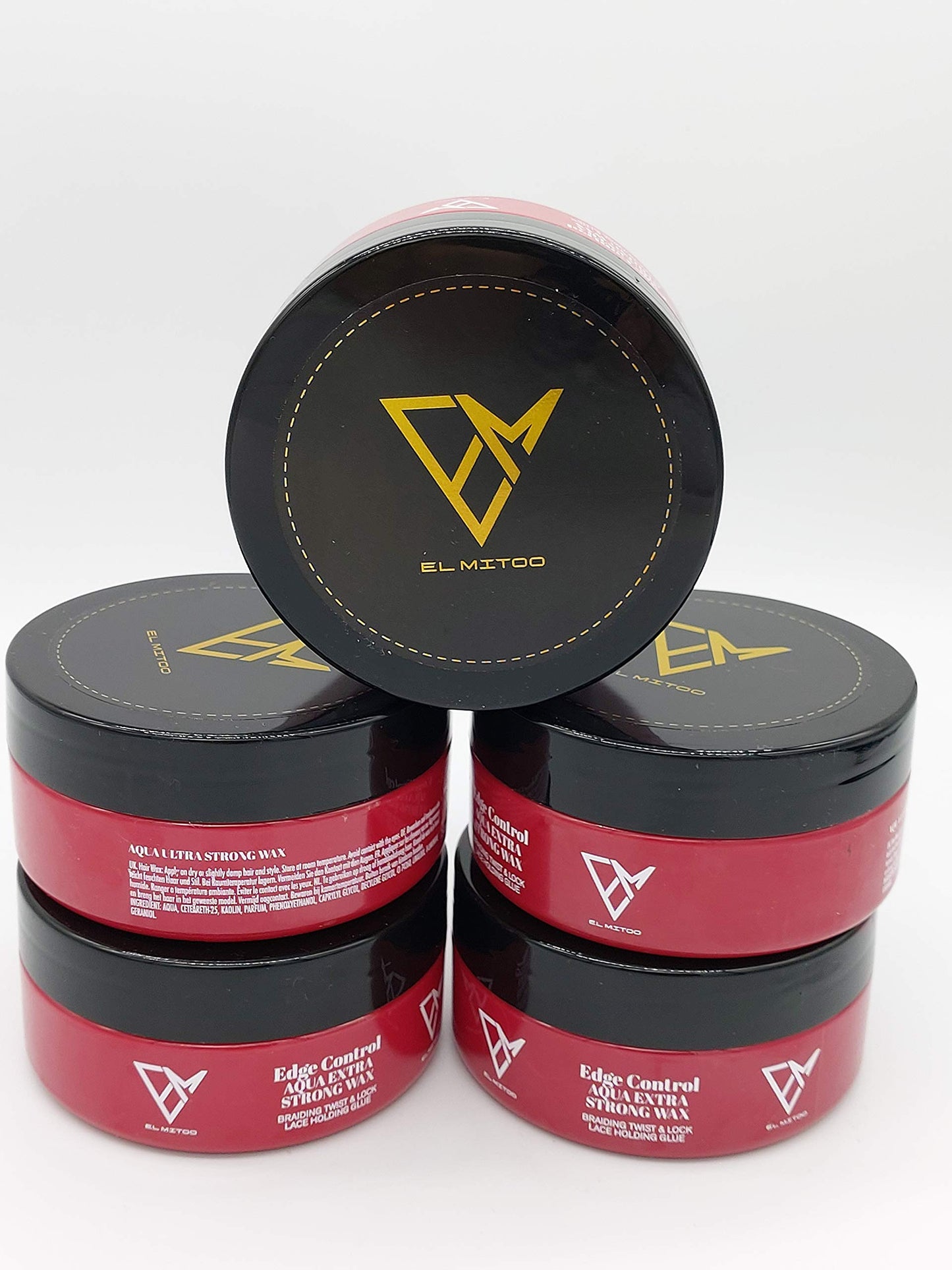 El MITOO Edge Control Aqua Extra strong wax Unisex 5oz (150 ml) Set of 5