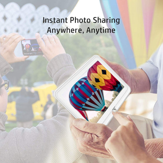 Digital Picture Frame, HP 10.1 inch WiFi Photo Frame, 1280x800 HD Display, 8GB Internal Storage, iPhone & Android App, Support Photo, Music, Calendar with Built-in Speakers - White