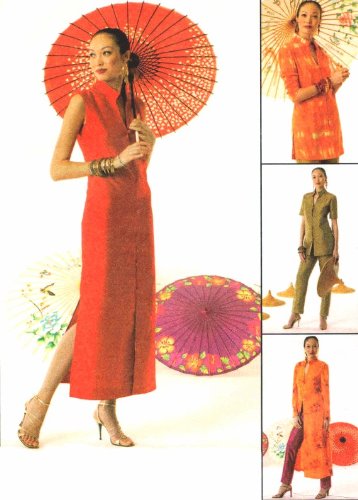 Misses Oriental Style Top Duster Dress Pants McCall's 4078 Sewing Pattern Size 16 - 18 - 20 - 22