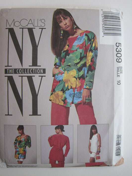 McCall's Pattern #5309 NYNY Collection Misses' Jacket, Dress or Top and Pants Size 10