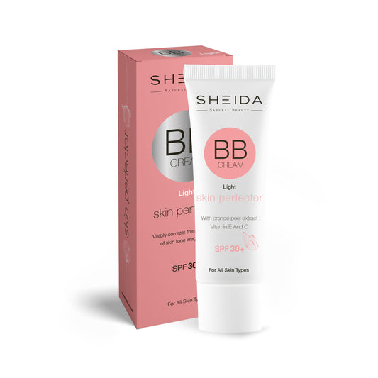 SHEIDA BB Cream Skin Perfector, Light Shade, SPF 30+, with Vitamin E and C, All Skin Types