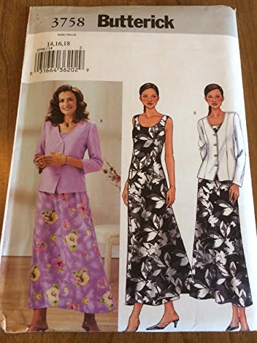 Butterick 3758 Sewing Pattern, Misses' Petite Jacket and Dress, Size 14,16,18