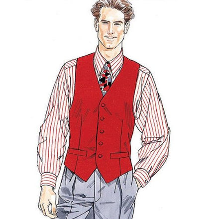 McCall's Patterns M2447 Men's Lined Vest, Shirt, Tie in Two Lengths and Bow Tie