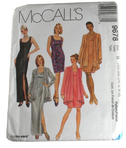 McCall's 9678 Pattern Misses Dress and Jacket Both in Two Lengths Size R 18W,20W,22W,36,38,40