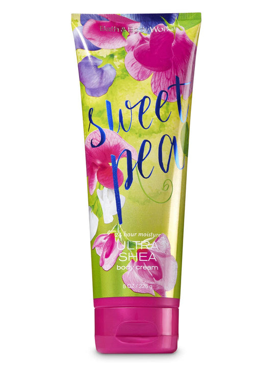Bath & Body Works SWEET PEA Ultra Shea Body Cream 8fl Oz I 226gm Each - ( Bundle of 2 Creams ) 24 hour Moisture