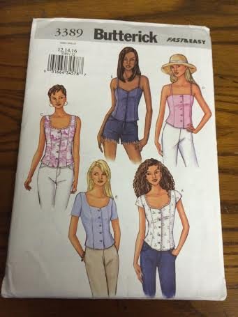 Butterick 3389 Sewing Pattern, Misses' Top, Size 12,14,16