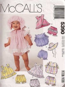 McCall's Pattern #5390 Infant's Sundresses, Panties and Hat