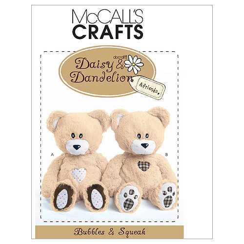 McCall's Patterns M6135 Bubbles and Squeak Plush Bears, One Size Only