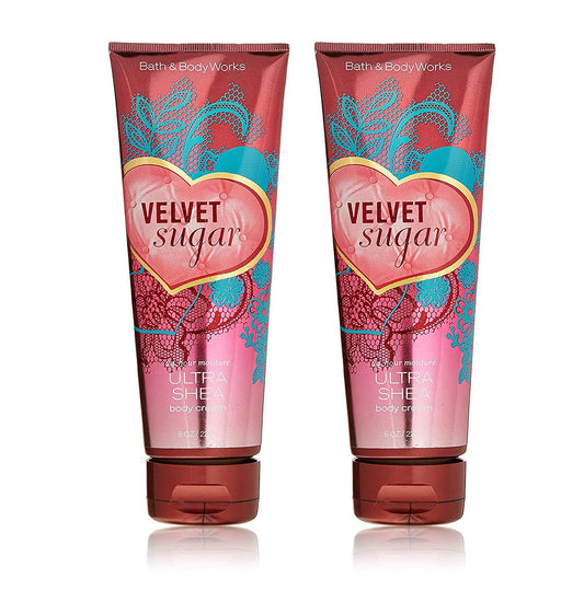 Bath and Body Works Velvet Sugar 2 Pack Ultra Shea Body Cream 8 Oz. (Velvet Sugar)