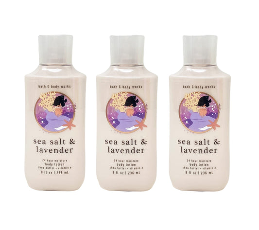 Bath & Body Works Sea Salt & Lavender 3 Pack Of Body Lotion.