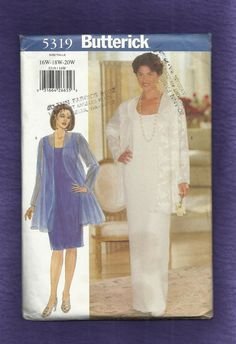 Vintage Uncut Butterick sz 16W-18W Misses Dress and Jacket, 5319