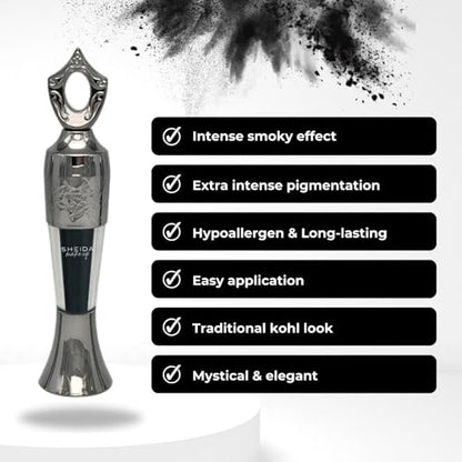 Sheida Natural Kohl Powder – Long-Lasting Traditional Eyeliner - Mineral-Rich Formula for Intense Color and Eye Care - Black 2 gr