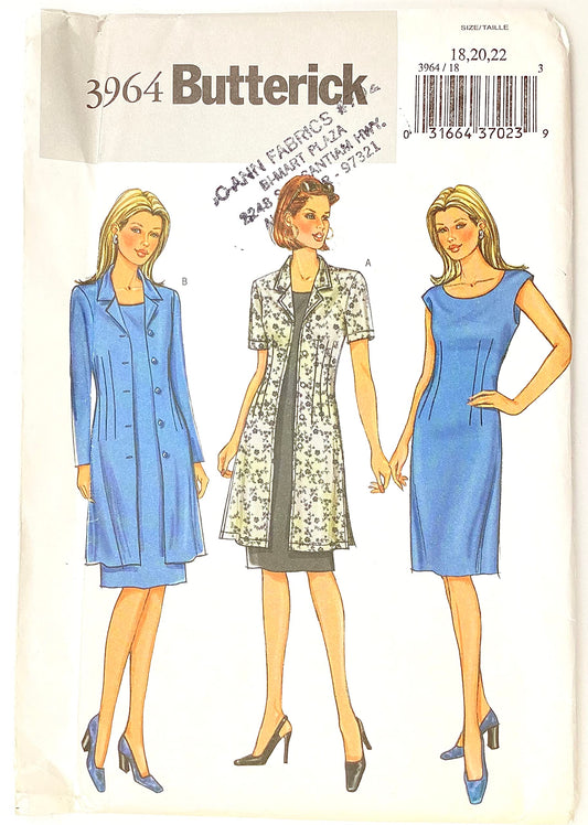 Butterick 3964 Sewing Pattern, Misses' Petite Jacket & Dress, Size 18,20,22