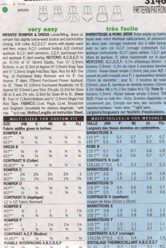 Butterick 3146 Infant's