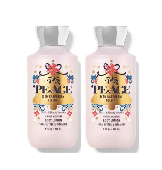 Bath & Body Works Bath and Body Works Iced Raspberry Bellini Super Smooth Body Lotion Sets Gift For Women 8 Oz -2 Pack (Iced Raspberry Bellini)