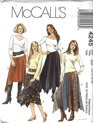 McCalls Pattern 4245 Sizes 12-14-16-18 Misses Skirts with Variations