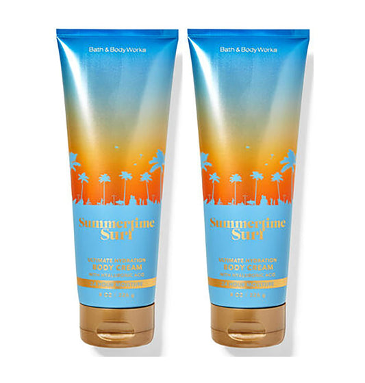 Bath and Body Works Summertime Surf 2 Pack Ultra Shea Body Cream 8 Oz. Gift Set (Summertime Surf)