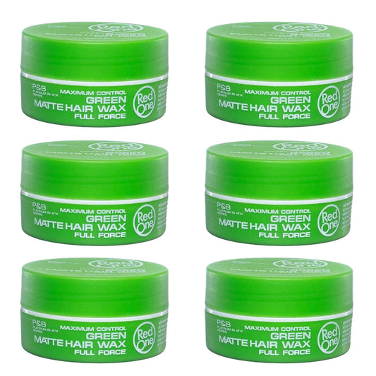 RedOne Aqua Hair Wax Maximum Hold Full Force Hair Gel, 150ml (6 pack) (Green)