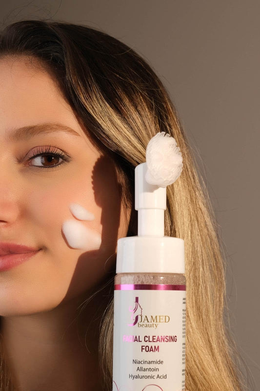 JAMED beauty Facial Cleansing Foam with Niacinamide, Allantoin, Hyaluronic Acid, 5.1 fl oz, Pink