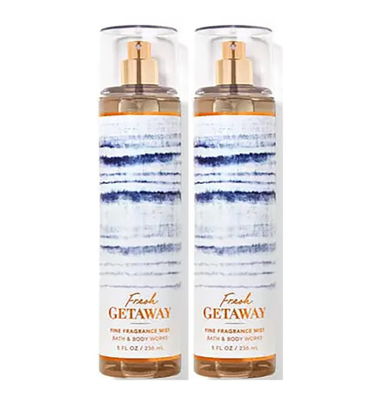 Bath and Body Works Fresh Getaway Fine Fragrance Body Spray Mist Perfume Gift Set - Value Pack Lot of 2 (Fresh Getaway)