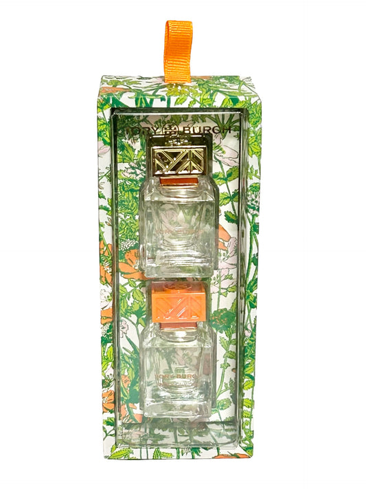 Tory Burch Duo Women Mini Travel Size Splash On Dabber Set Set Knock On Wood & Eau De Parfum 7 ml / 0.24 Fl Oz each EDP (2 Piece set)