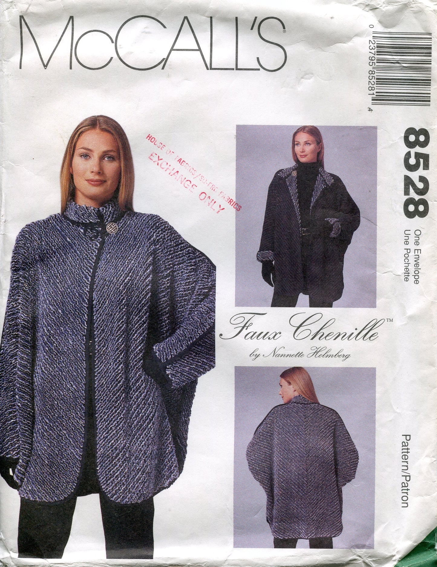 McCall's Pattern 8528 Misses' Faux Chenille Creative Jacket by Nannette Holmberg, Size 6-24