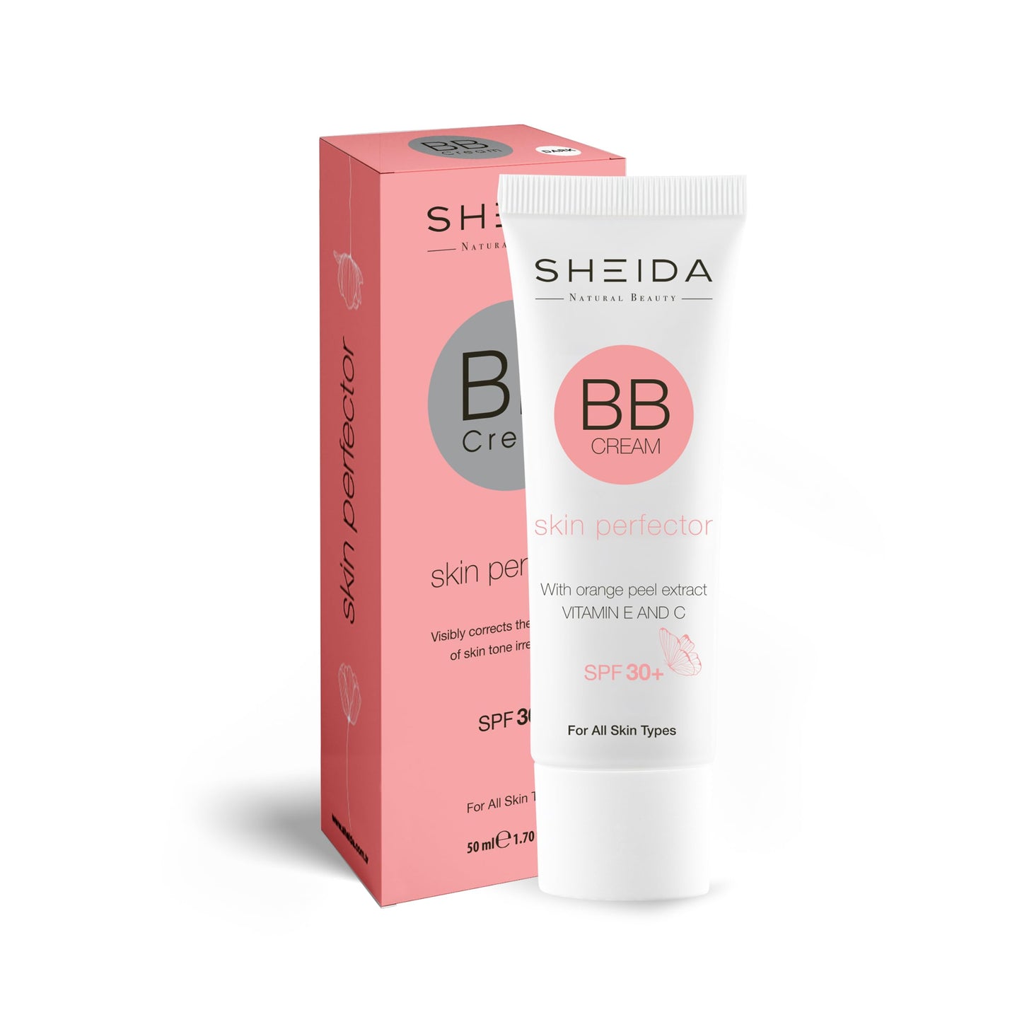 SHEIDA BB Cream, Extra Light Skin Perfector with SPF 30+, Vitamin E and C, For All Skin Types