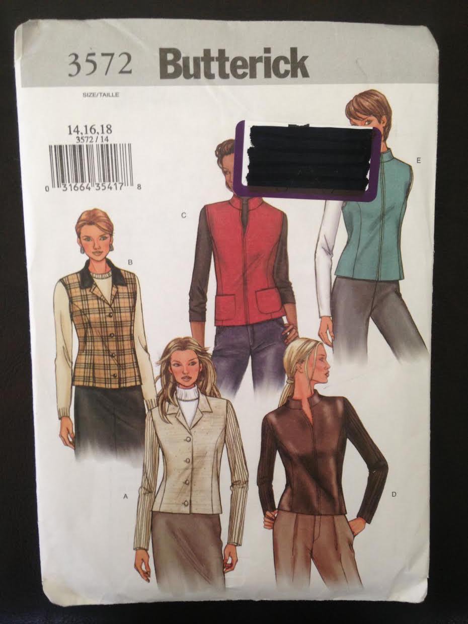 Butterick 3572 Sewing Pattern, Misses' Jacket & Vest, Size 14-16-18