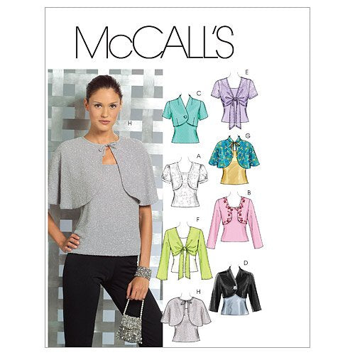 McCall's Patterns M5006 Misses' Lined and Unlined Shrugs and Lined Capelets and Top, Size DD (12-14-16-18)