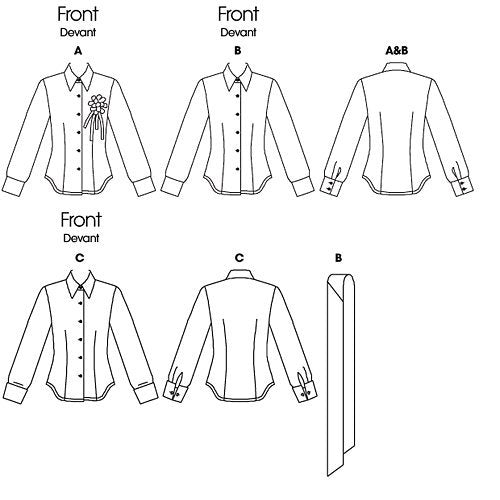 BUTTERICK PATTERNS B4609 Misses'/Misses' Petite Shirt, Size BB (8-10-12-14)