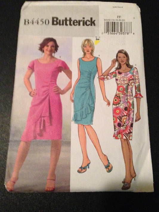 Butterick B4450 Sewing Pattern, Misses' Dress, Size FF (16-18-20-22)