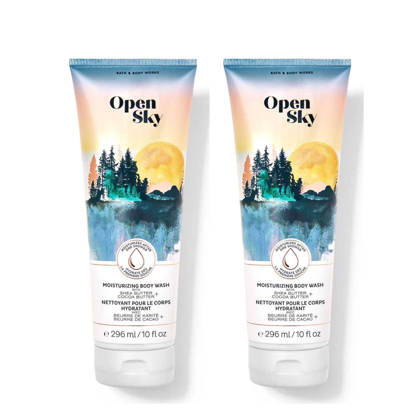 Bath and Body Works Gift Set of 2 - 10 Ounce Moisturizing Body Wash - (Open Sky)