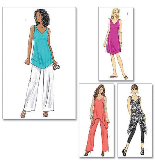 BUTTERICK PATTERNS B5499 Misses'/Misses' Petite Top, Tunic, Dress and Pants, Size F5 (16-18-20-22-24)