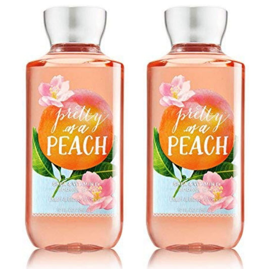 Bath and Body Works Gift Set of of 2 - 10 Fl Oz Shower Gel (Pretty as a Peach) Multicolor
