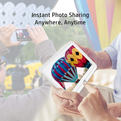 Digital Picture Frame, HP 10.1 inch WiFi Photo Frame, 1280x800 HD Display, 8GB Internal Storage, iPhone & Android App, Support Photo, Music, Calendar with Built-in Speakers - White