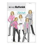 BUTTERICK PATTERN B5102 MISSES' PETITE SHIRT, TIE AND PANTS SIZE BB 8-14
