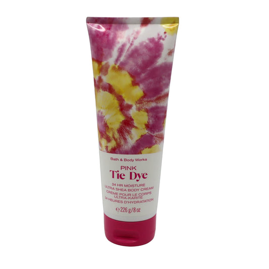 Bath and Body Works Pink Tie Dye 24 Hour Moisture Ultra Shea Body Cream 8 Ounce